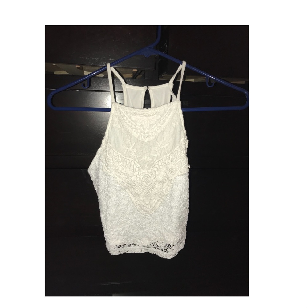 White Lace Crop Top